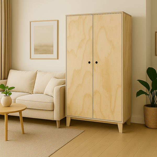 Compacte kledingkast van underlayment – stijlvol en handgemaakt in Friesland